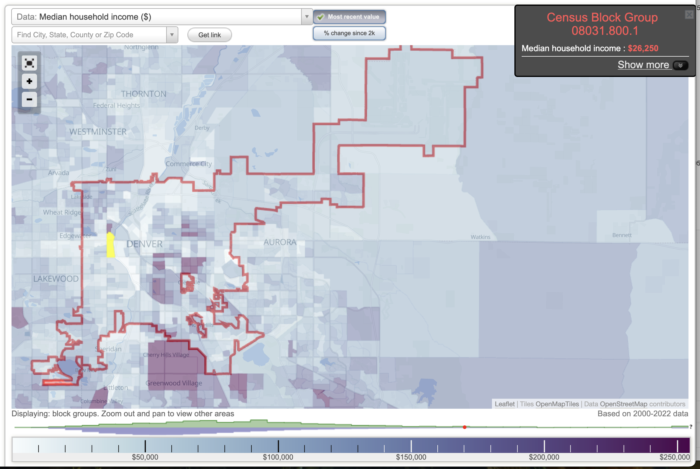 Denver Median Income, CO
