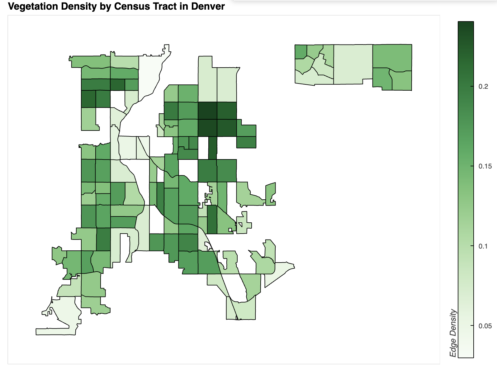 Vegetation Edge Density in Denver, CO
